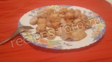 Курица с лимоном жаренная на сковороде