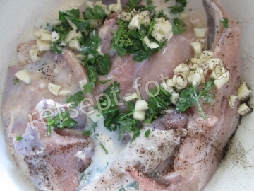 Курица с овощами в кляре в духовке