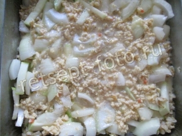 Курица с овсянкой и кабачком в духовке