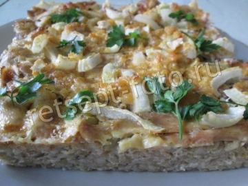 Курица с овсянкой и кабачком в духовке