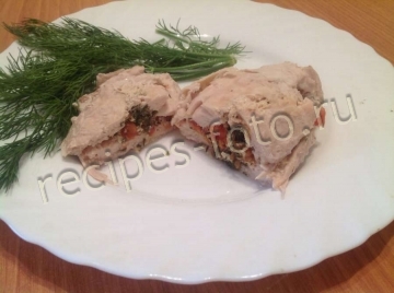 Курица с творогом в духовке