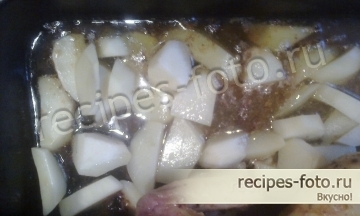 Курица целиком в духовке с медом, лимоном и чесноком