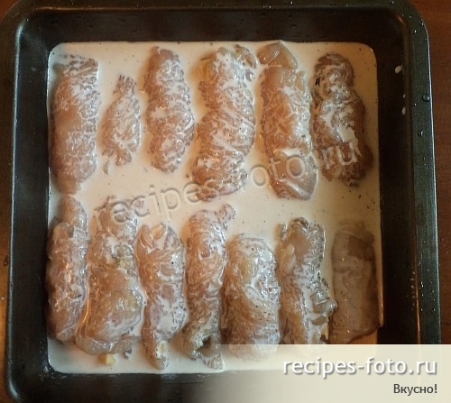 Курица с грибами в сливках в духовке