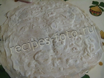 Лаваш с крабовыми палочками и плавленым сыром