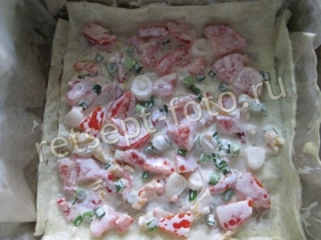 Лазанья из лаваша с фаршем и овощами