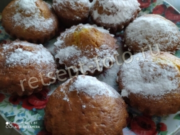 Лимонные кексы на кефире с изюмом