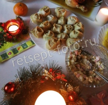 Манты с фаршем и картошкой