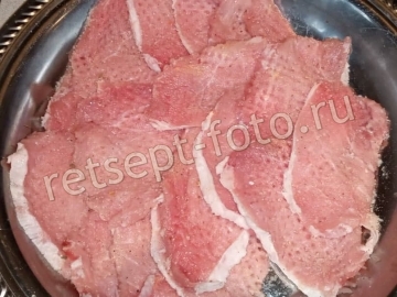 Мясо по-французски с ананасом без картошки