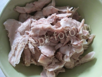 Насыпной пирог с курицей и творогом