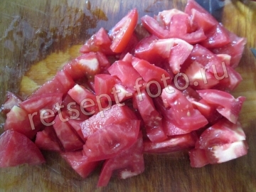 Насыпной пирог с курицей и творогом