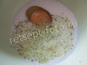 Насыпной пирог с курицей и творогом