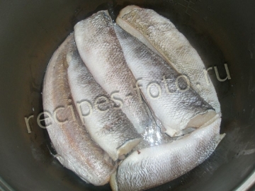 Нототения в мультиварке тушеная с луком и майонезом