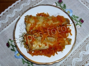 Нототения с овощами и томатным соусом  жареная на сковороде