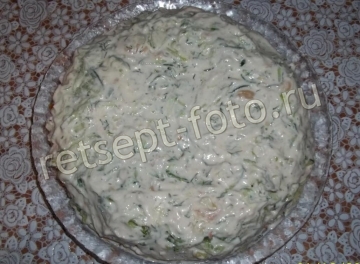 Новогодний салат "Снеговики" с копченой курицей