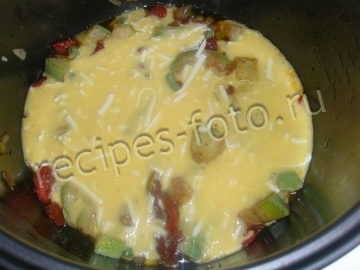 Омлет с зеленым горошком и сыром