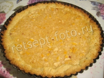 Открытый лимонный пирог из песочного теста