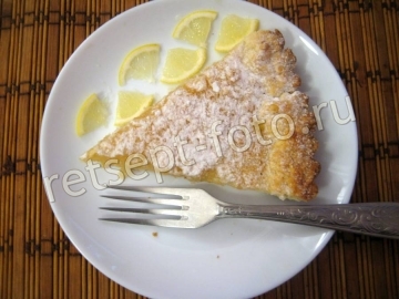 Открытый лимонный пирог из песочного теста