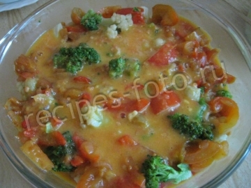 Овощная запеканка с цветной капустой и брокколи