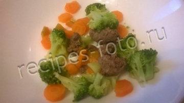 Овощное пюре с говядиной и кукурузной мукой для детей от 9 месяцев