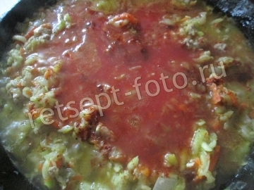 Овощное рагу с фаршем и кабачком