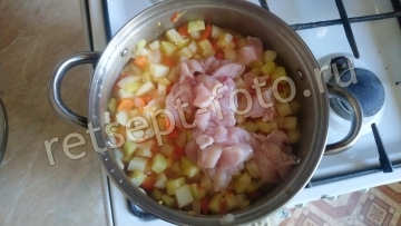 Овощное рагу с курицей для ребенка 1,5 года