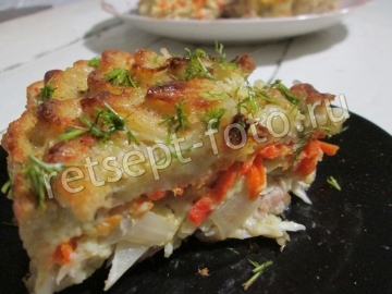 Овощной пирог с курицей
