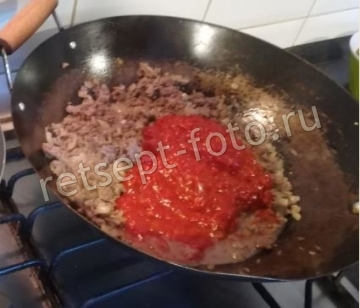 Паста Болоньезе с говяжьим фаршем и грибами