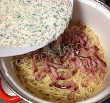 Паста Карбонара с беконом и сливками