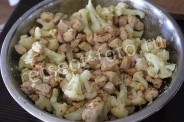 Паста с курицей и цветной капустой