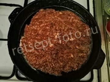 Печеночный торт с грибами и морковью