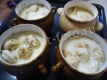 Пельмени по-царски в горшочках