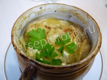 Пельмени по-царски в горшочках