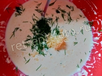 Песочный пирог с грибами и заливкой