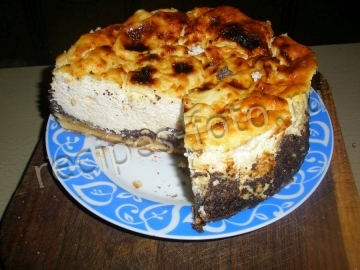 Песочный пирог с творогом и маком