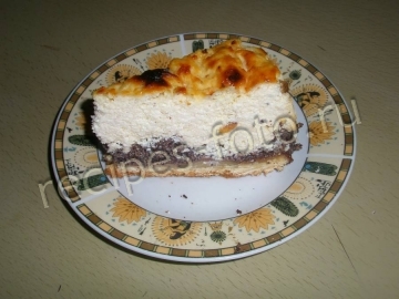 Песочный пирог с творогом и маком