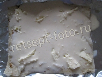 Пирог из лаваша с творогом