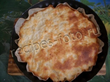 Пирог на кефире с курицей, грибами и сыром в духовке