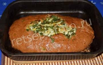 Пирог с яйцами и зеленью без дрожжей
