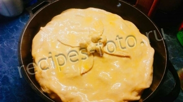 Пирог с мясом и картошкой в духовке