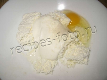 Пирог с творогом и грибами