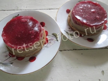 Пирожное из печенья со сгущенкой и желе без выпечки