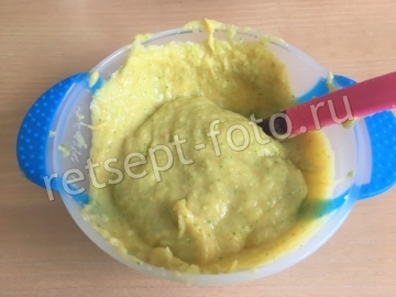 Пюре из хека, картофеля, брокколи и моркови детям до 1 года