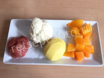 Пюре из телятины с овощами и черным хлебом для грудничка