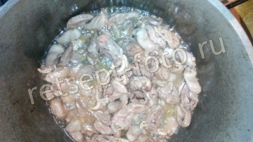 Плов с куриными сердечками