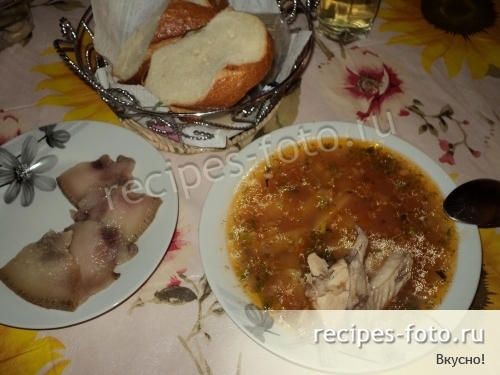 Рассольник с курицей и с рисом