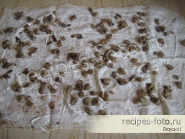 Рулет из лаваша с грибами и сыром