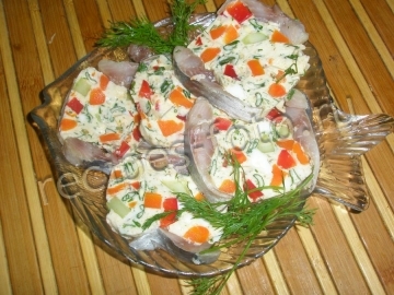Рулет из селедки с яйцом и с желатином