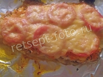 Рыба с овощами и сыром в духовке