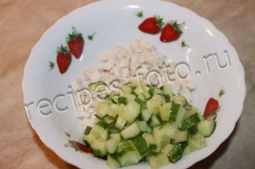 Салат "Калейдоскоп" с курицей и корейской морковью