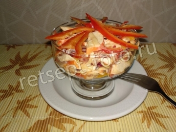 Салат "Коралловый риф" с крабовыми палочками